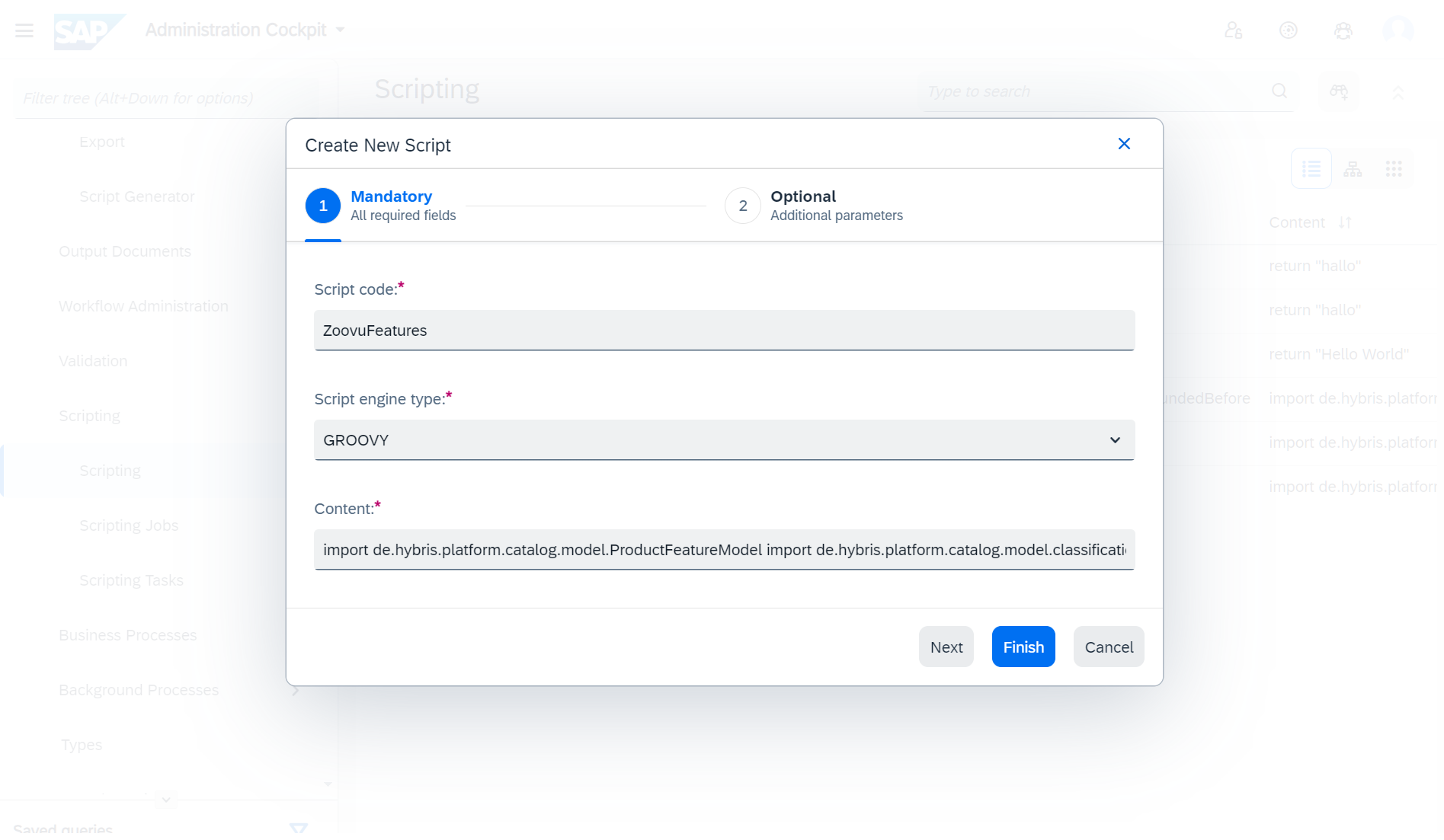 Create new Integation Object